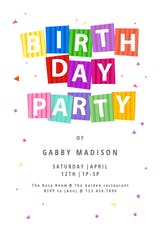 Party Confetti - Invitación de Cumpleaños